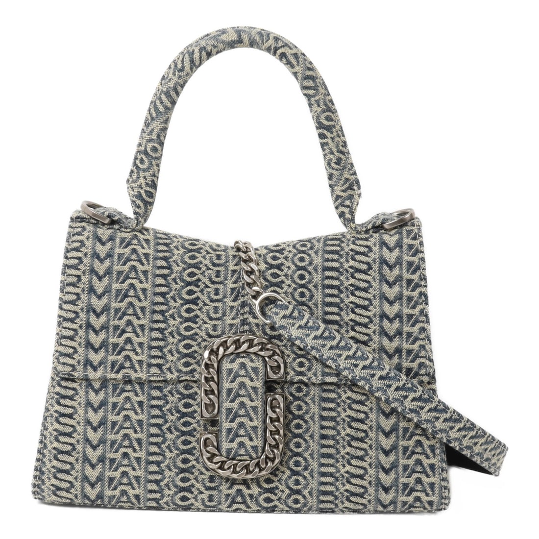 MARC JACOBS denim shoulder bag with chain strap blue (1 of 17)
