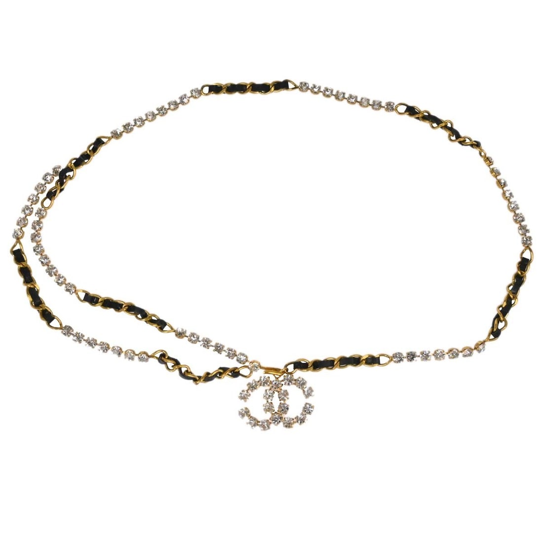 Chanel 95P CC Rhinestone Gold Plated Chain Belt (1 of 13)