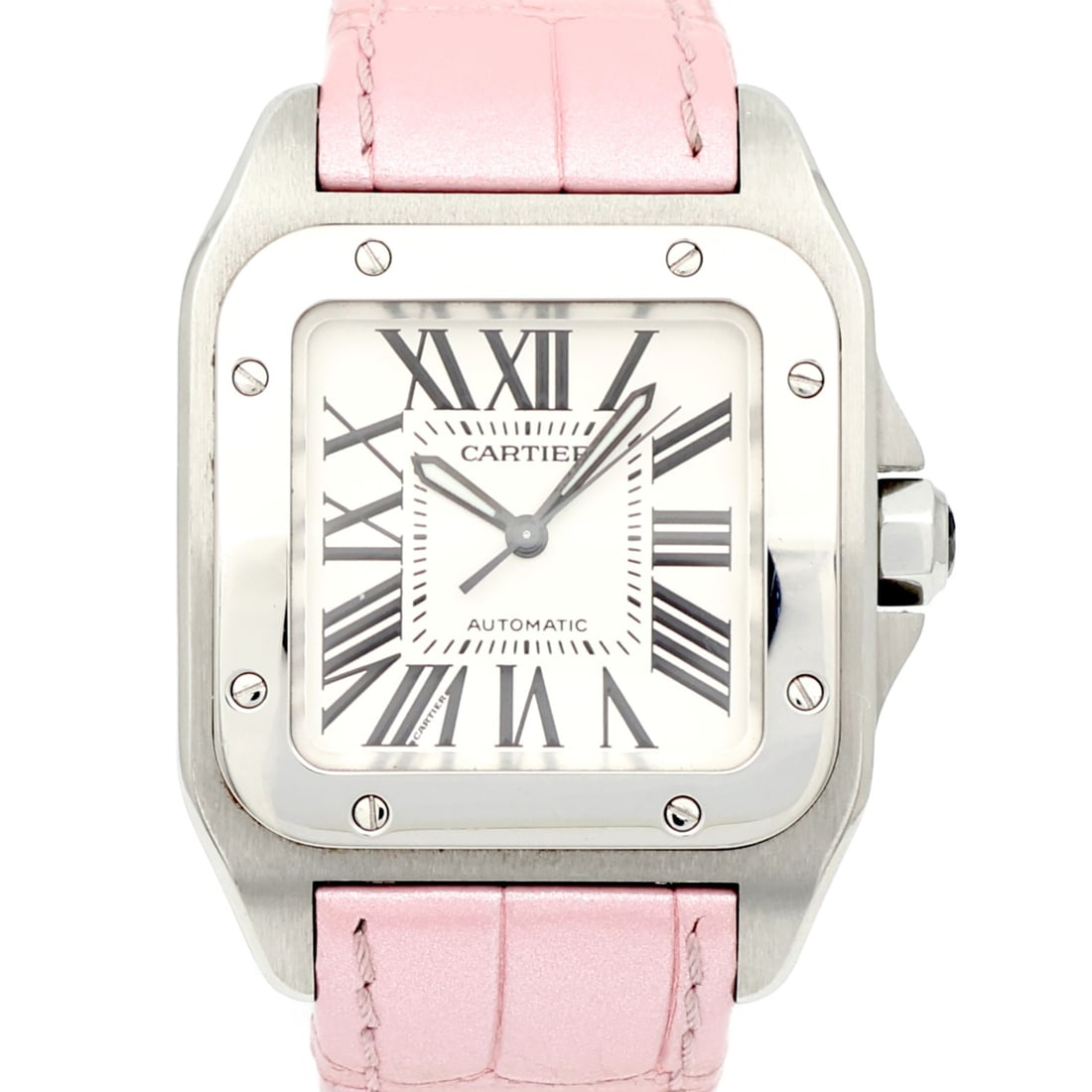 Cartier W20126X8 Santos 100 MM mens automatic stainless steel watch (1 of 9)