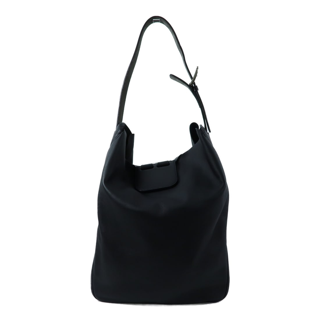 Hermes Virevolte black calfskin tote bag PHW Veau Swift Togo: Hermes Virevolte black calfskin tote bag PHW Veau Swift Togo Hermes Virevolte tote bag in Noir black, crafted from calfskin (cowhide) and Veau Swift/Togo leather. It features a black frame color, was 
