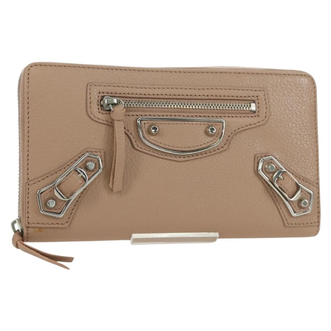 Balenciaga Pink Leather Continental Wallet with Silver Details 390187 (1 of 18)