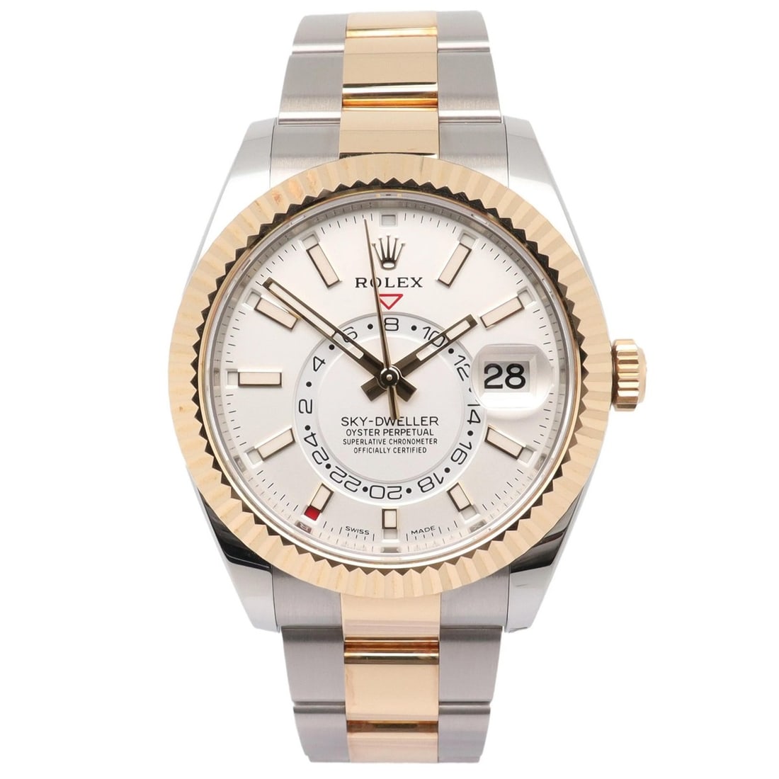 Rolex Sky-Dweller 326933 mens steel and 18K yellow gold watch silver dial (1 of 5)