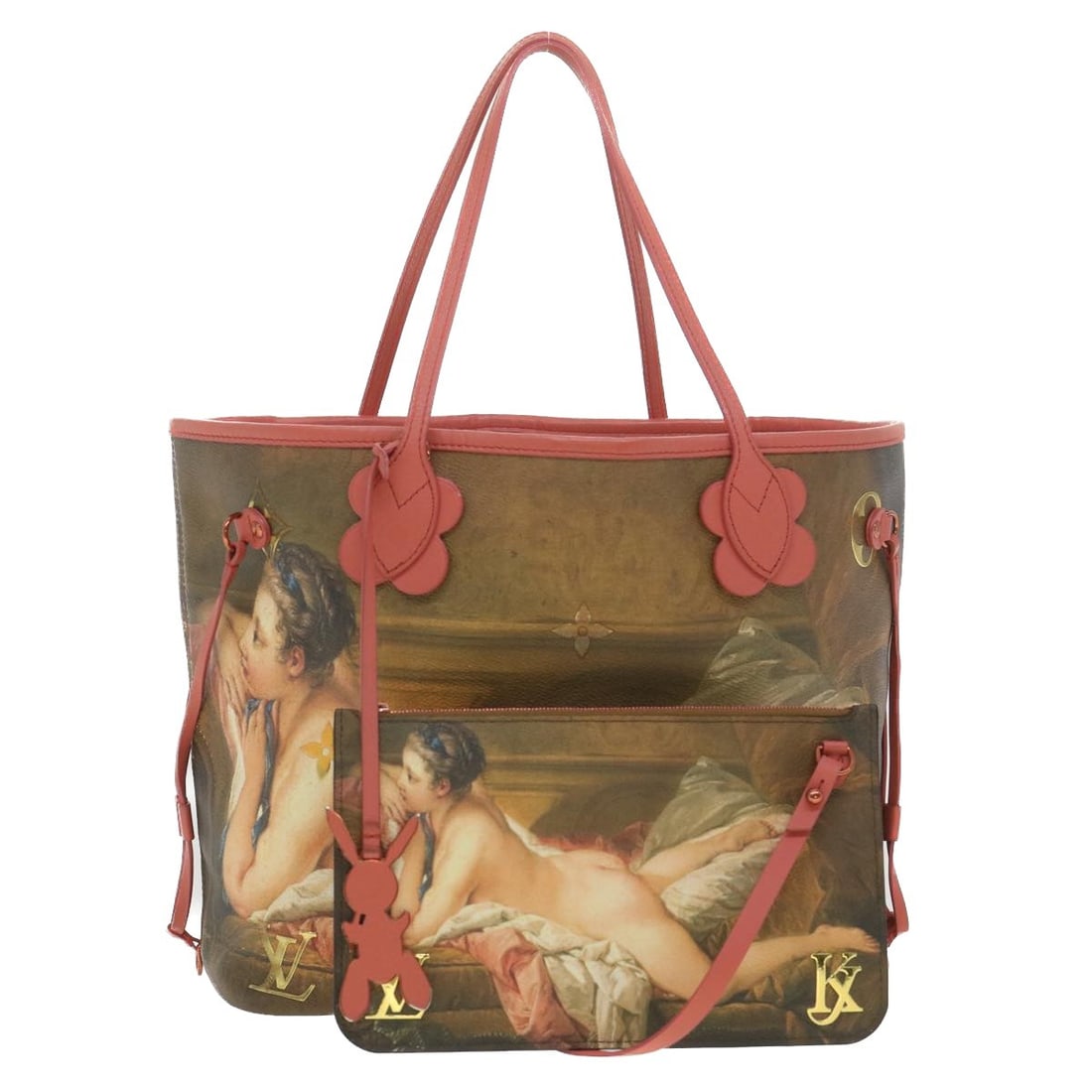 Louis Vuitton M43357 Neverfull MM Boucher Pink Tote Bag: Louis Vuitton M43357 Neverfull MM Boucher Pink Tote Bag Louis Vuitton Neverfull MM tote bag from the Masters Collection in pink PVC leather. Made in France, this women's tote includes a dust bag, pouc