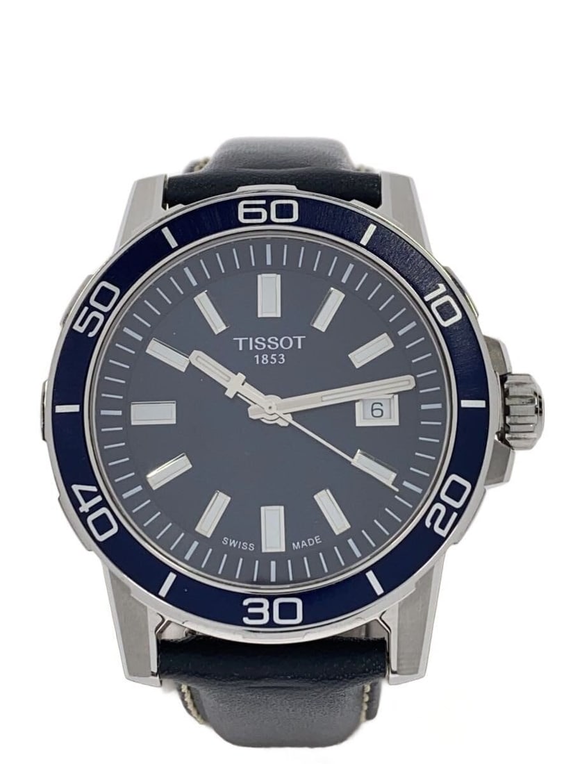 Tissot Navy Quartz Men's Wristwatch Supersport T125610A: Tissot Navy Quartz Men's Wristwatch Supersport T125610A This TISSOT Supersport Quartz T125610A is a men's wristwatch featuring a navy color scheme. Made in Switzerland, it is designed for men and offe