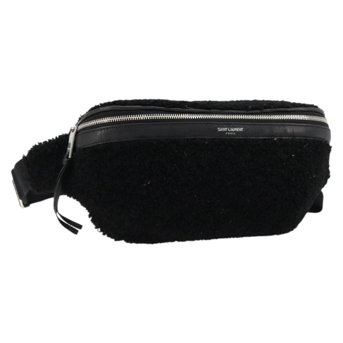 Saint Laurent Bore black nylon waist bag silver tone Italy: Saint Laurent Bore black nylon waist bag silver tone Italy Saint Laurent waist bag in black with silver-tone metal fittings. Made in Italy, this piece is crafted from nylon and measures approximately 