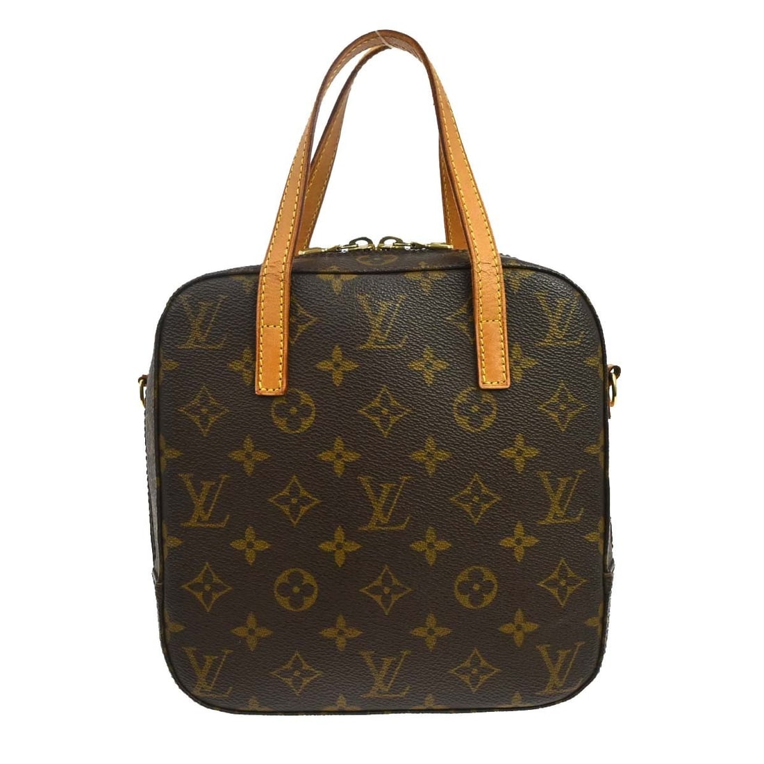 Louis Vuitton Spontini Monogram 2way Hand Bag M47500 Brown: Louis Vuitton Spontini Monogram 2way Hand Bag M47500 Brown Vintage Louis Vuitton Spontini 2way shoulder handbag in brown Monogram canvas with leather trim and a top handle. This medium bag features a 