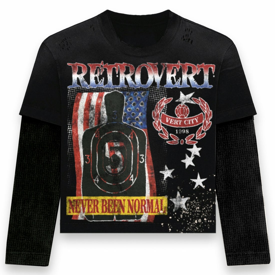 Thermal Long Sleeve XXL Shirt in Black by Retrovert USA: Thermal Long Sleeve XXL Shirt in Black by Retrovert USA This black thermal long sleeve shirt from Retrovert USA is designed to provide reliable warmth with its engineered fabric construction that trap