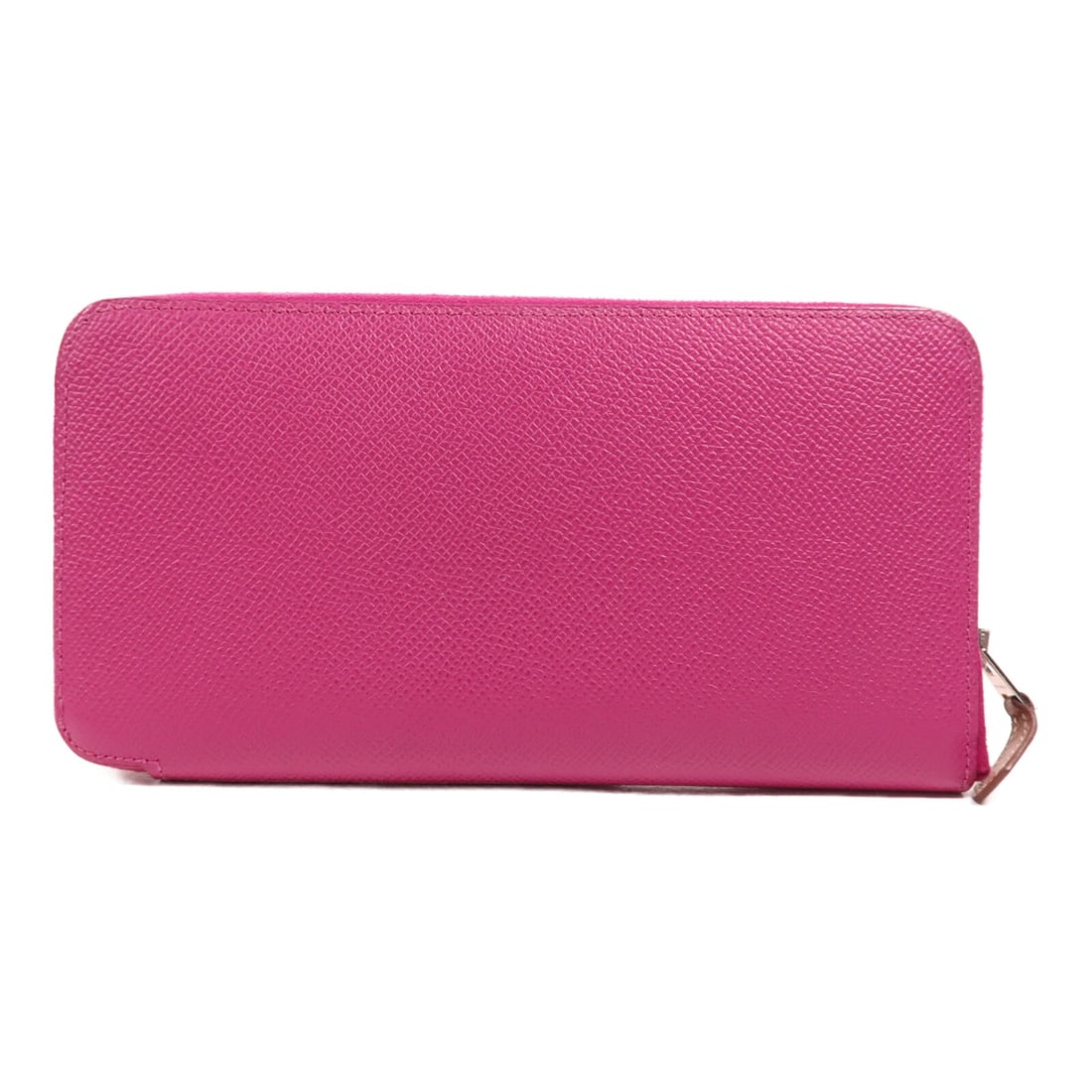 Hermes Silk In Epsom Calfskin Long Wallet Rose Pourpre PHW: Hermes Silk In Epsom Calfskin Long Wallet Rose Pourpre PHW Hermes long wallet in Rose Pourpre purple, featuring an L-shaped zipper design and PHW. It is made from Epsom leather and calfskin (cowhide),