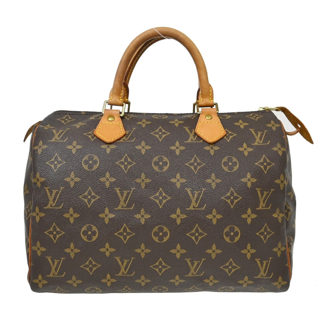 Louis Vuitton Speedy 30 Monogram Canvas Satchel Bag M41526: Louis Vuitton Speedy 30 Monogram Canvas Satchel Bag M41526 Vintage Louis Vuitton Speedy 30 handbag in brown monogram canvas with leather double handles and a zip closure. This satchel-style top handle
