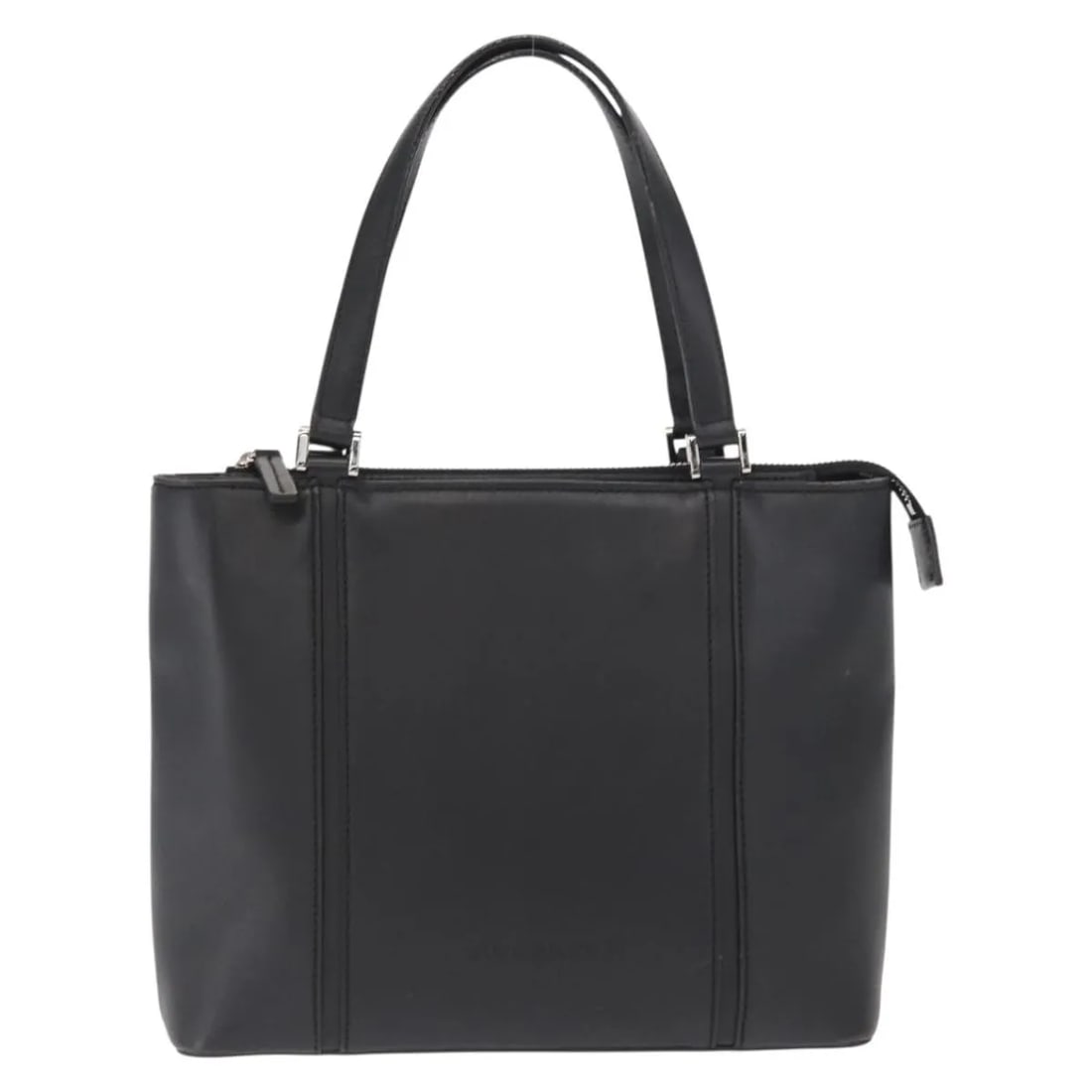 Burberry Vintage black leather handbag 26cm x 19cm x 10cm: Burberry Vintage black leather handbag 26cm x 19cm x 10cm This vintage Burberry handbag for women features black leather construction with metal fittings. It shows signs of wear including surface defo