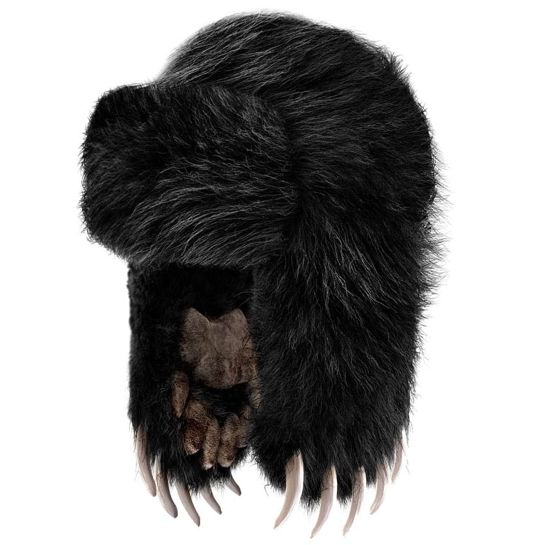 Bear Claw Faux Fur Trapper Hat by Bravest Studios in Black (1 of 1)