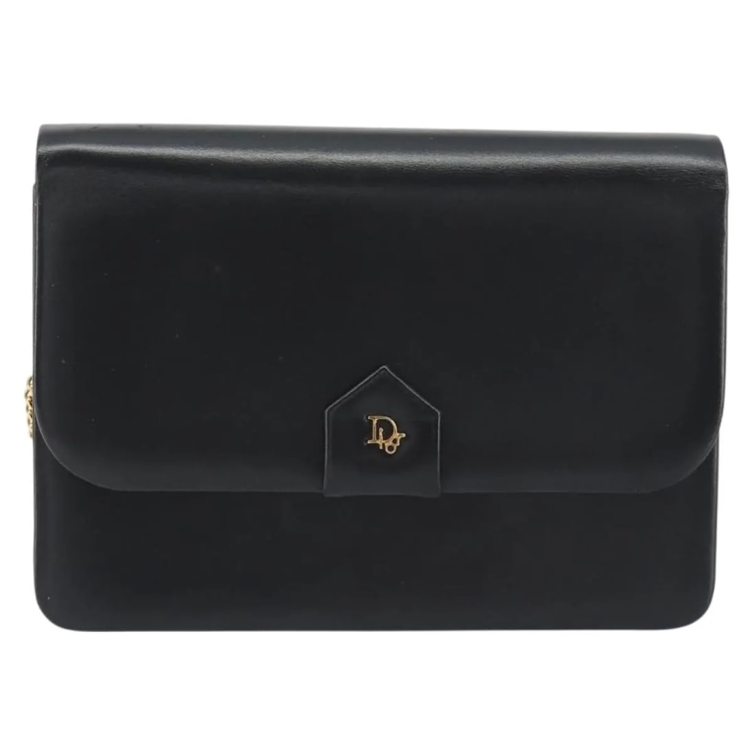 Christian Dior Vintage Clipper Leather Clutch Bag Black: Christian Dior Vintage Clipper Leather Clutch Bag Black Vintage Christian Dior Clipper closure clutch with logo in black leather. Designed for female use, this clutch measures 19 cm x 14 cm x 6 cm and