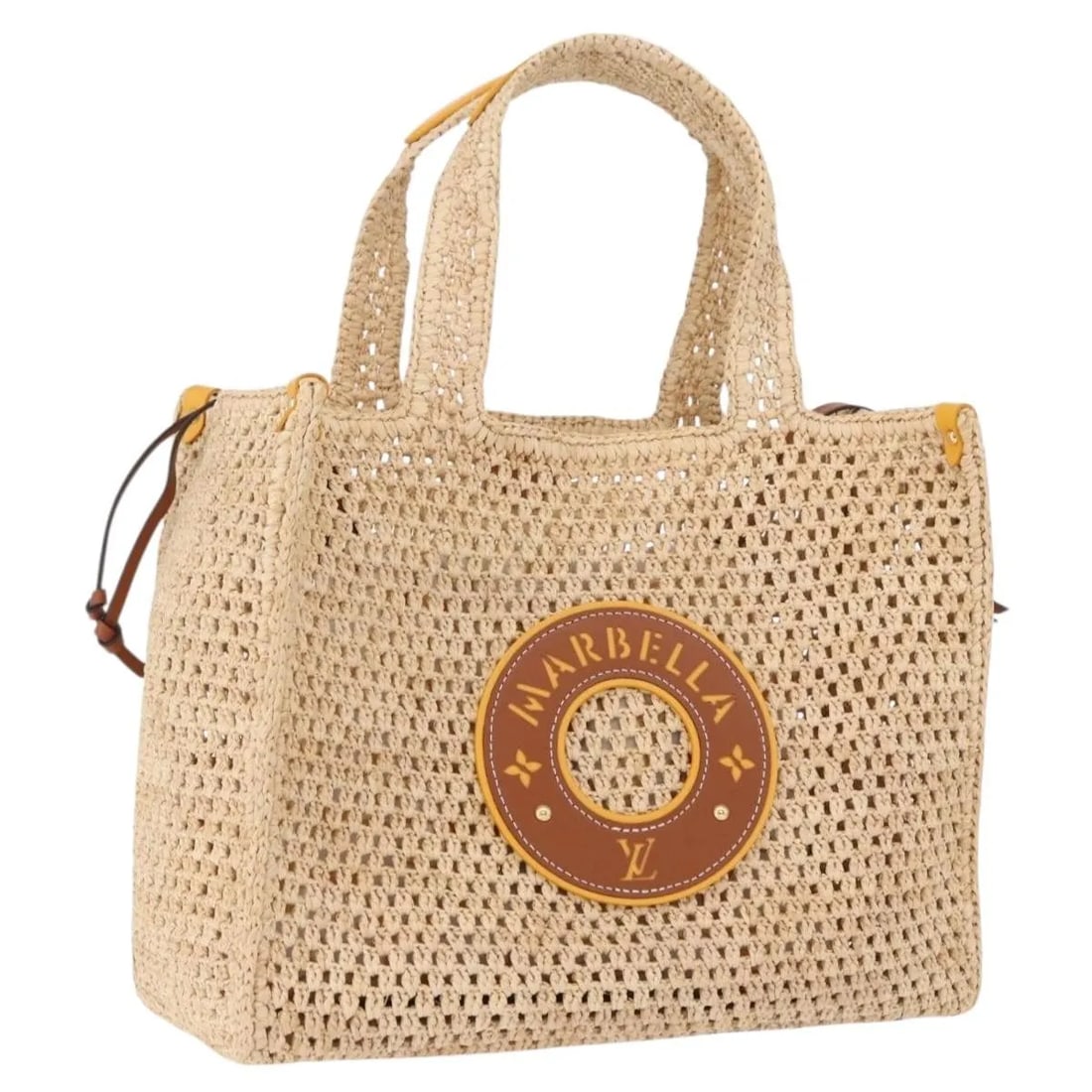 Louis Vuitton OnTheGo Tote Wicker Beige Handbag: Louis Vuitton OnTheGo Tote Wicker Beige Handbag Louis Vuitton OnTheGo Tote in beige wicker, made in Madagascar. The bag is described as being in excellent condition, with light rubbing on the exterior