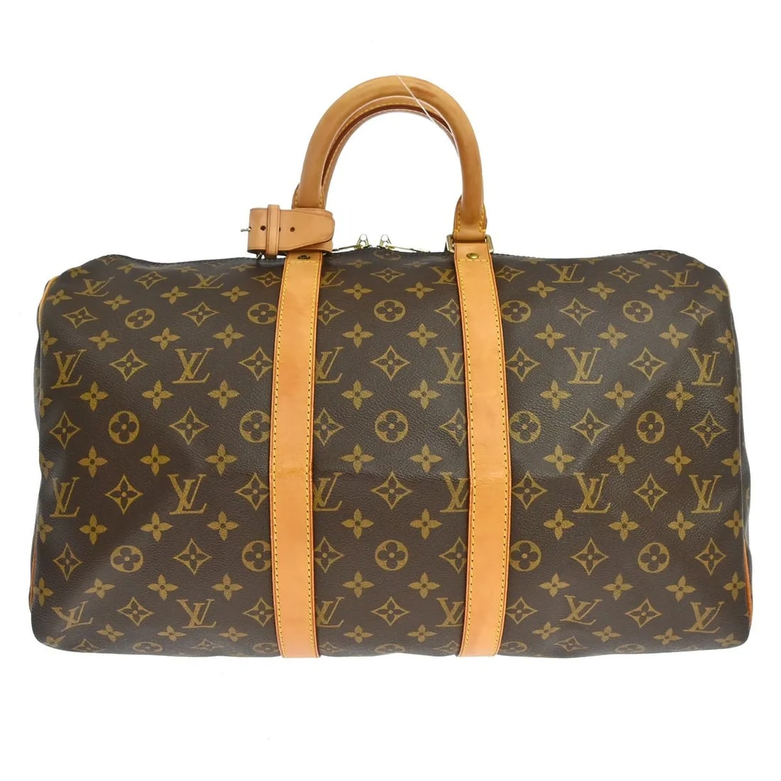 Louis Vuitton Keepall Monogram Canvas Travel Bag 45cm: Louis Vuitton Keepall Monogram Canvas Travel Bag 45cm This Louis Vuitton Keepall Bag features the iconic monogram canvas in a classic brown color. Designed for unisex use, the bag offers ample space a
