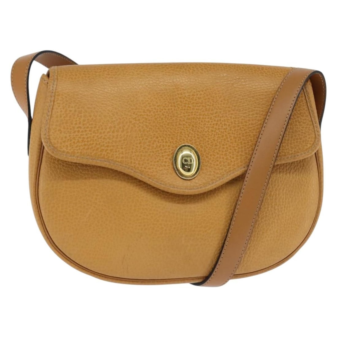 Christian Dior Brown Leather Shoulder Bag Gold Tone France: Christian Dior Brown Leather Shoulder Bag Gold Tone France Christian Dior shoulder bag in brown and gold leather, made in France. This women's bag measures approximately 24 cm wide, 15 cm high, and 6 