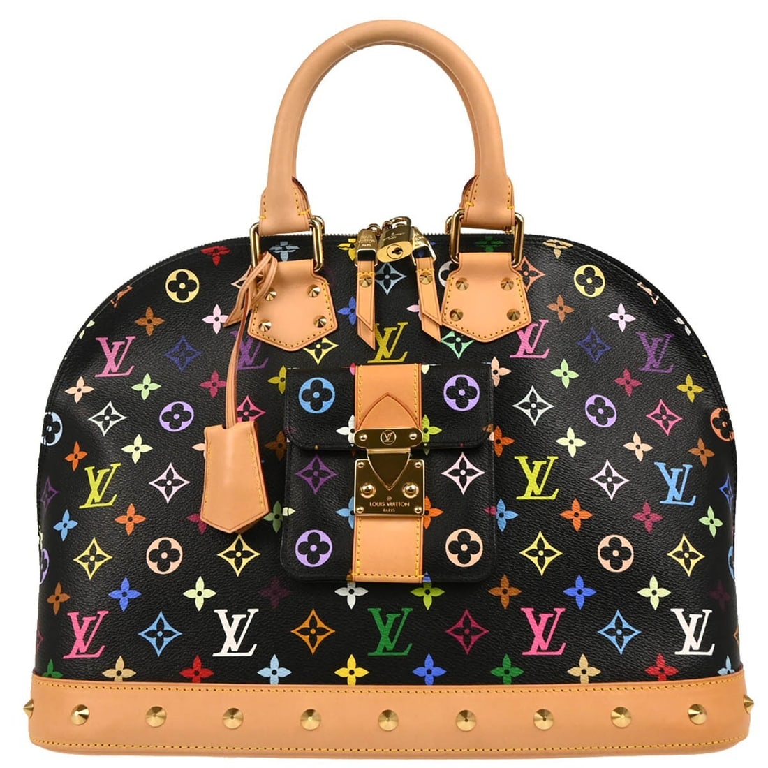 Louis Vuitton Alma GM Black Monogram Multicolor Canvas Handbag M40442 (1 of 10)