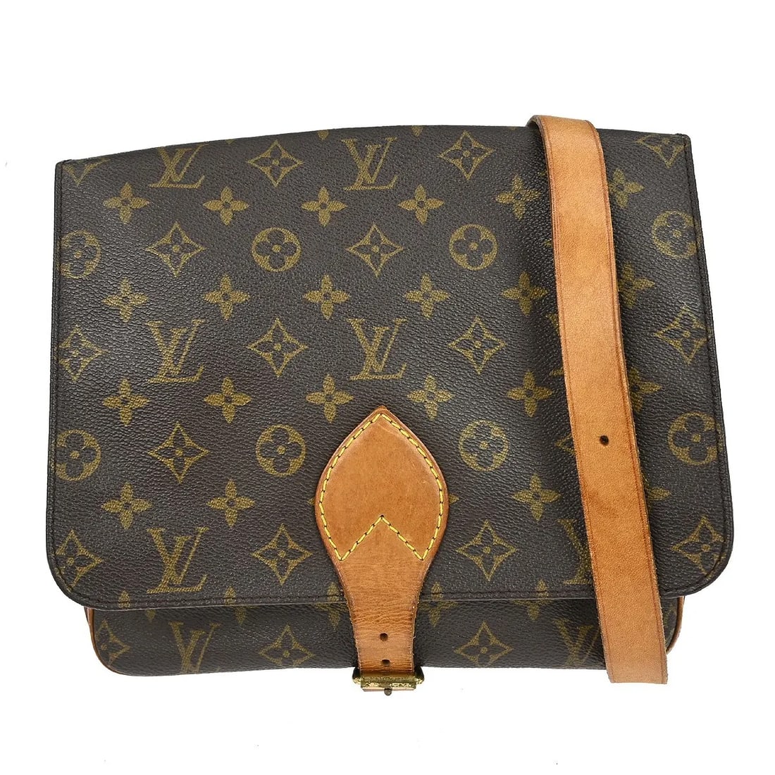Louis Vuitton Cartouchiere Shoulder Bag in Brown Monogram Canvas: Louis Vuitton Cartouchiere Shoulder Bag in Brown Monogram Canvas Louis Vuitton Cartouchiere shoulder bag in brown monogram canvas. This women's bag is made in France and remains in good condition with