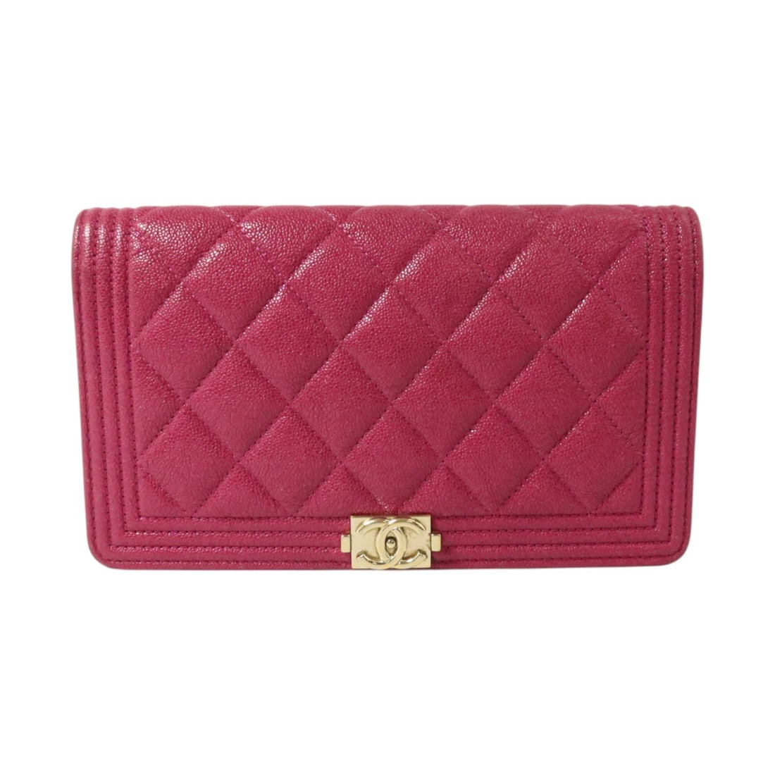 CHANEL Boy Chanel A80285 long wallet pink calfskin CC: CHANEL Boy Chanel A80285 long wallet pink calfskin CC This CHANEL Boy Chanel long wallet is crafted from pink calfskin leather and identified by model number A80285. It features a practical interior l