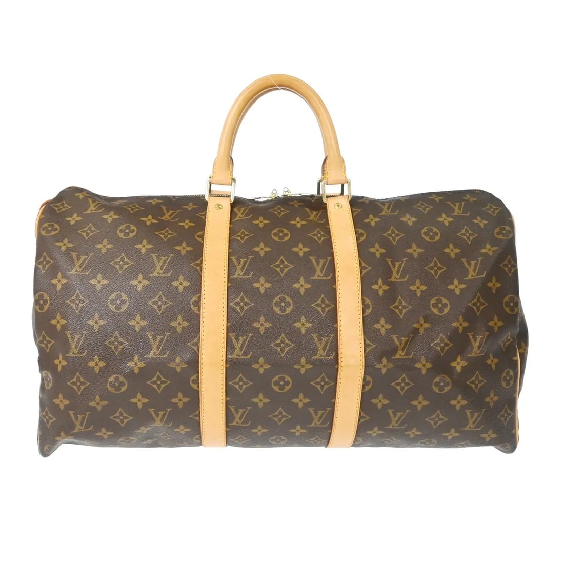 Louis Vuitton Keepall Canvas Travel Duffle Bag 50cm: Louis Vuitton Keepall Canvas Travel Duffle Bag 50cm This Louis Vuitton Keepall Bag features the iconic monogram canvas in a brown colorway. Designed for unisex use, it offers ample space and classic s