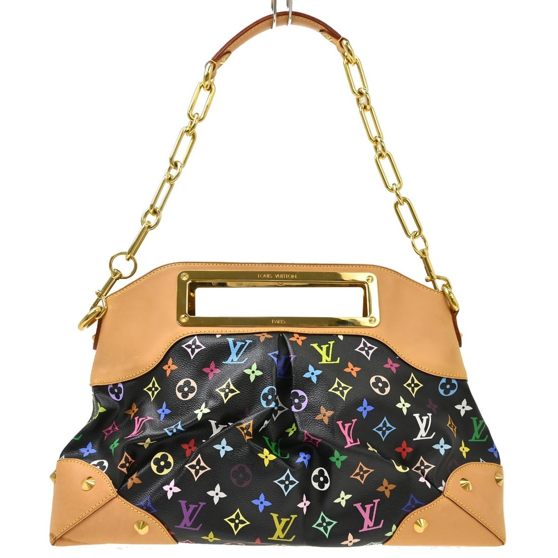 Louis Vuitton Judy GM Black Monogram Multicolor 2way Bag M40254: Louis Vuitton Judy GM Black Monogram Multicolor 2way Bag M40254 This Louis Vuitton Judy GM 2way handbag is crafted in Monogram Multicolor canvas and leather with a black exterior and Alcantara lining.