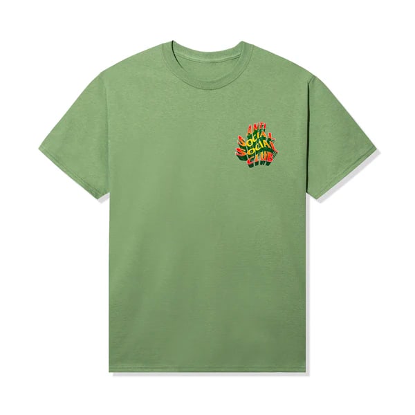 Anti Social Social Club Dill Green Fever Is Rising Tee Small: Anti Social Social Club Dill Green Fever Is Rising Tee Small This is an authentic Anti Social Social Club Fever Is Rising Dill Green Tee. The t-shirt is in un-used and unworn condition and comes in a 