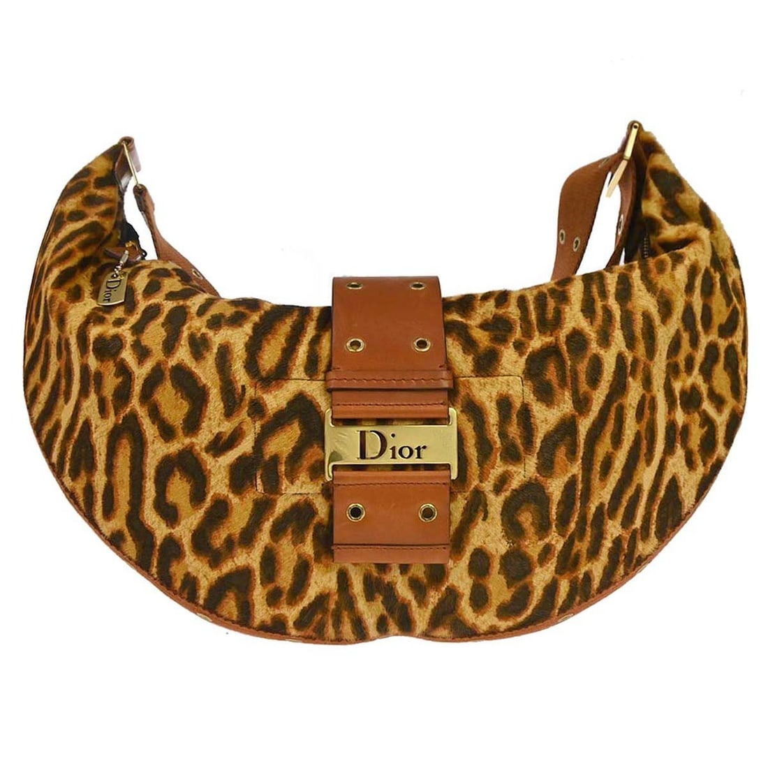Dior Street Chic Leopard Pony Hair Shoulder Bag Beige Brown: Dior Street Chic Leopard Pony Hair Shoulder Bag Beige Brown Christian Dior Street Chic shoulder bag in medium size, featuring a magnetic closure and shoulder strap handle style. The exterior is made o