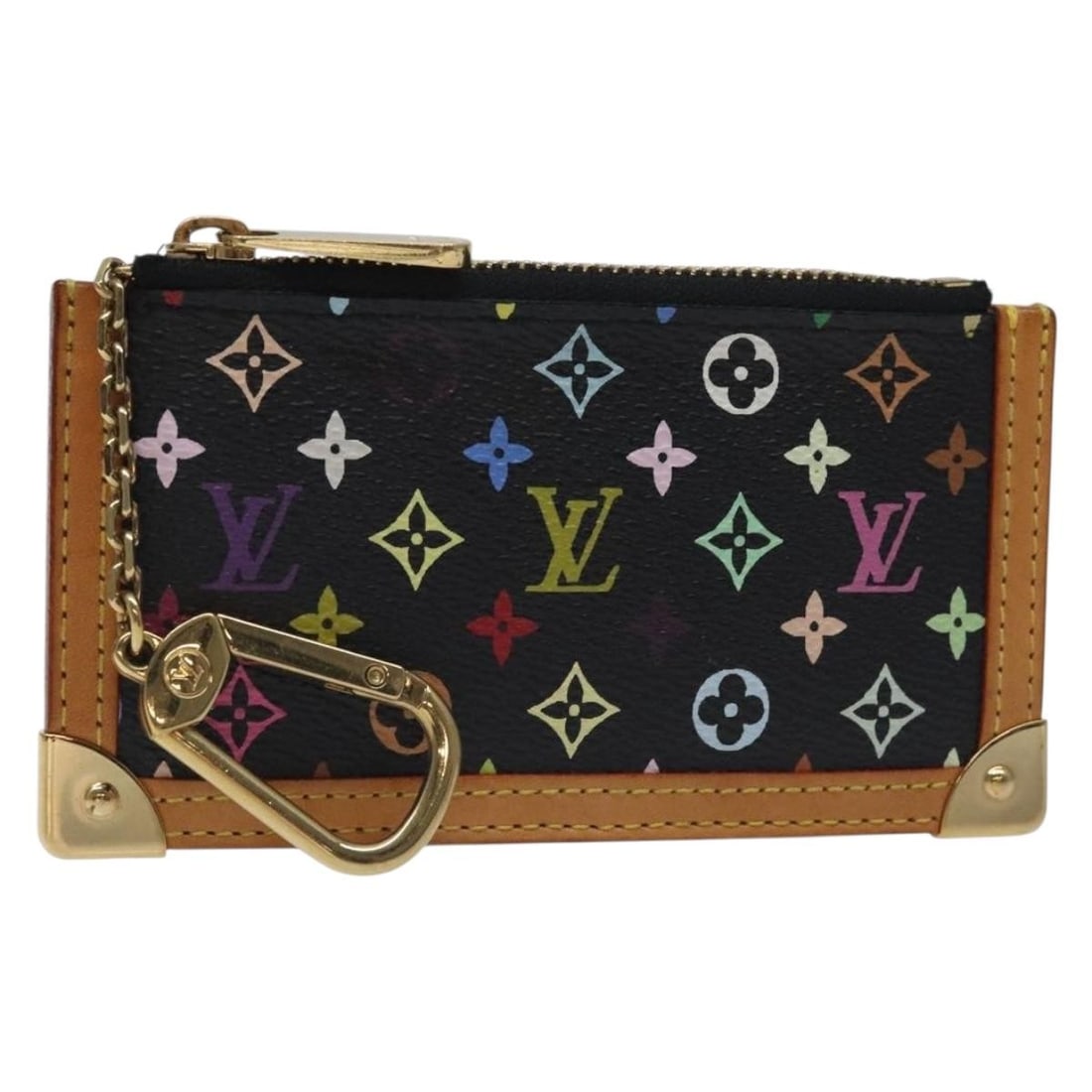 LOUIS VUITTON Multicolor Coin Purse Black M13664 Auth: LOUIS VUITTON Multicolor Coin Purse Black M13664 Auth This authentic LOUIS VUITTON Multicolor Pochette Cles Coin Purse is a stylish and functional accessory crafted from Monogram Multicolor Canvas in 