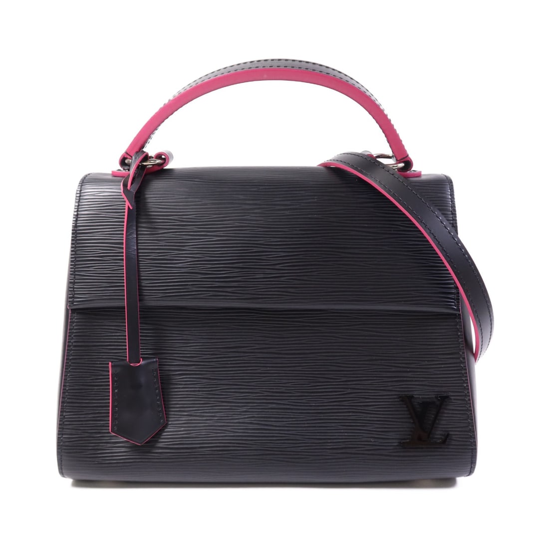 Louis Vuitton Cluny BB Epi Calfskin 2 Way Shoulder Bag M54167 Black Pink: Louis Vuitton Cluny BB Epi Calfskin 2 Way Shoulder Bag M54167 Black Pink Louis Vuitton Cluny BB 2way shoulder handbag, model M54167, in Black/Pink with Epi and calfskin (cowhide) materials. This women