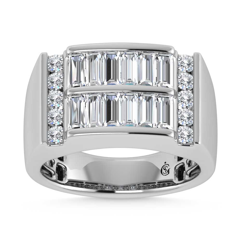 14K White Gold 1 5/8 Ct.Tw. Lab Grown Diamond Mens Ring (1 of 4)