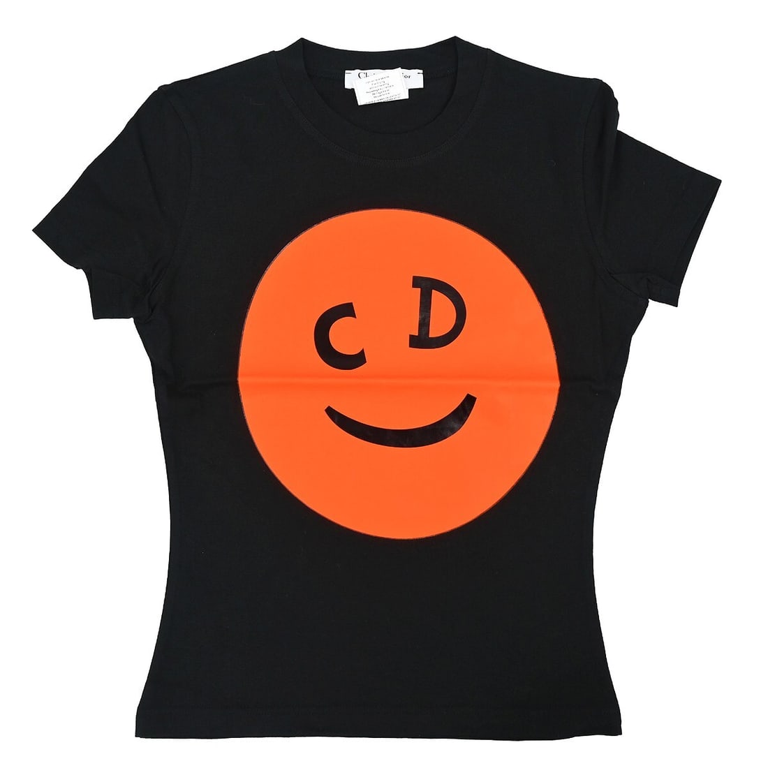 Dior 1H12055022 Women's Cotton Logo T Shirt Size 36 Black: Dior 1H12055022 Women's Cotton Logo T Shirt Size 36 Black Christian Dior women's short-sleeve T-shirt in black cotton with a round neckline, regular fit, and logo accent. Made in Italy, this casual to