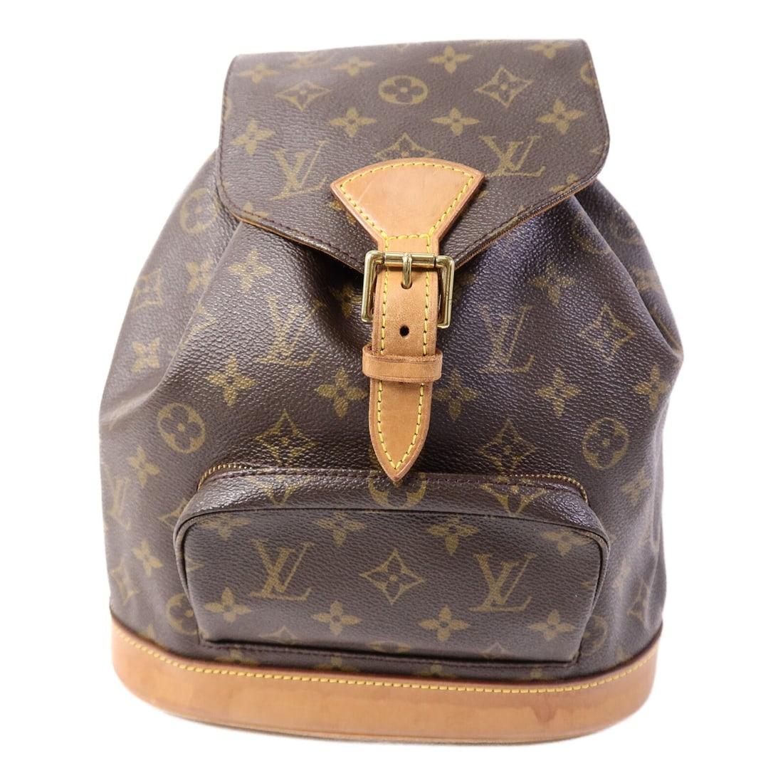 Louis Vuitton Mini Montsouris Monogram Backpack M51137 Brown: Louis Vuitton Mini Montsouris Monogram Backpack M51137 Brown This Louis Vuitton Mini Montsouris Backpack features the iconic monogram pattern on brown PVC coated canvas, complemented by gold-tone hard