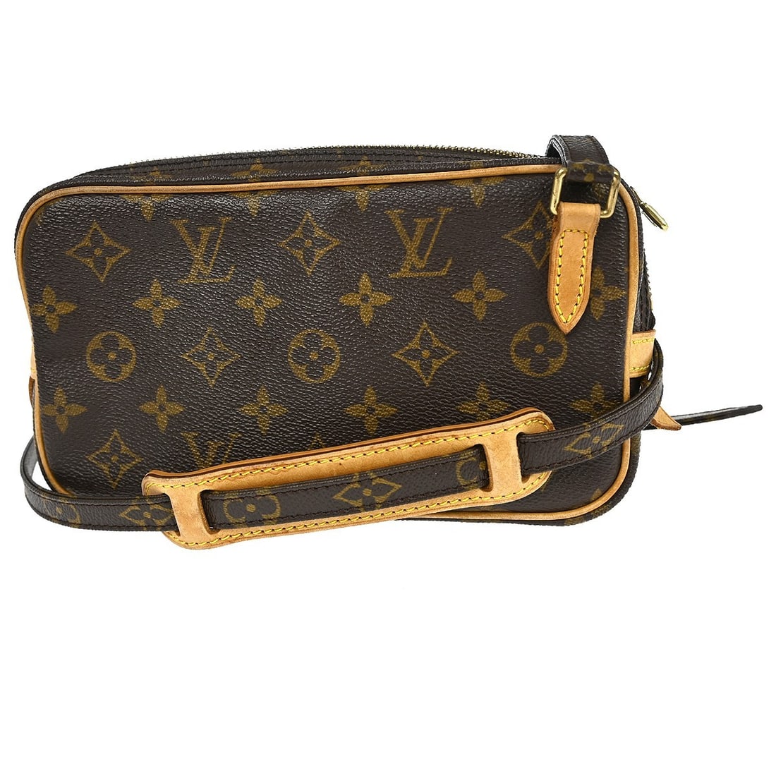 Louis Vuitton Marly Bandouliere Monogram Crossbody Bag M51828: Louis Vuitton Marly Bandouliere Monogram Crossbody Bag M51828 Louis Vuitton Marly Bandouliere shoulder bag in brown Monogram canvas and leather, made in France. This vintage mini crossbody features a 