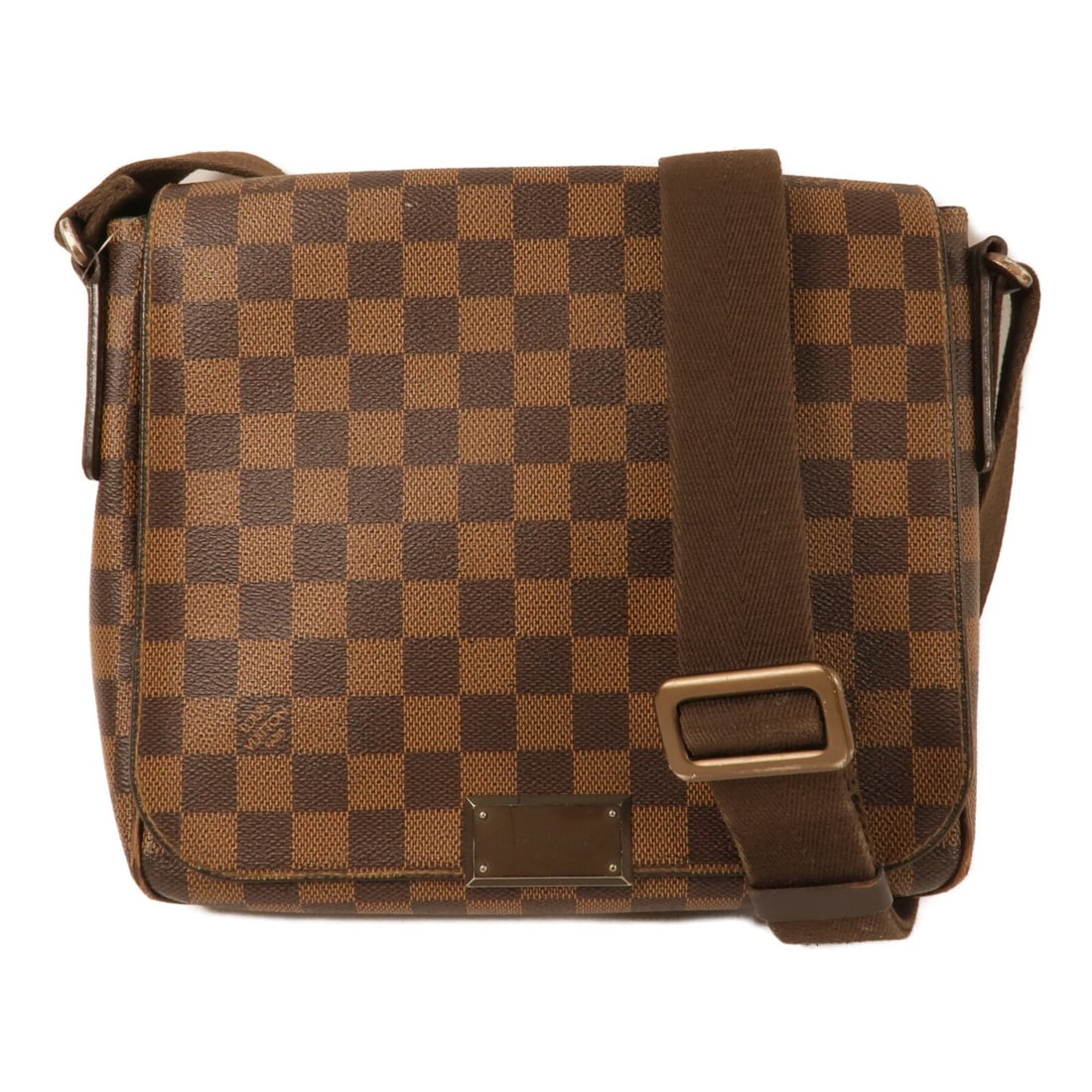 Louis Vuitton District PM N41213 Damier Ebene Shoulder Bag Brown: Louis Vuitton District PM N41213 Damier Ebene Shoulder Bag Brown Louis Vuitton District PM shoulder bag in Brown Damier Ebene with a PVC coated canvas construction. It features a flap closure, three o