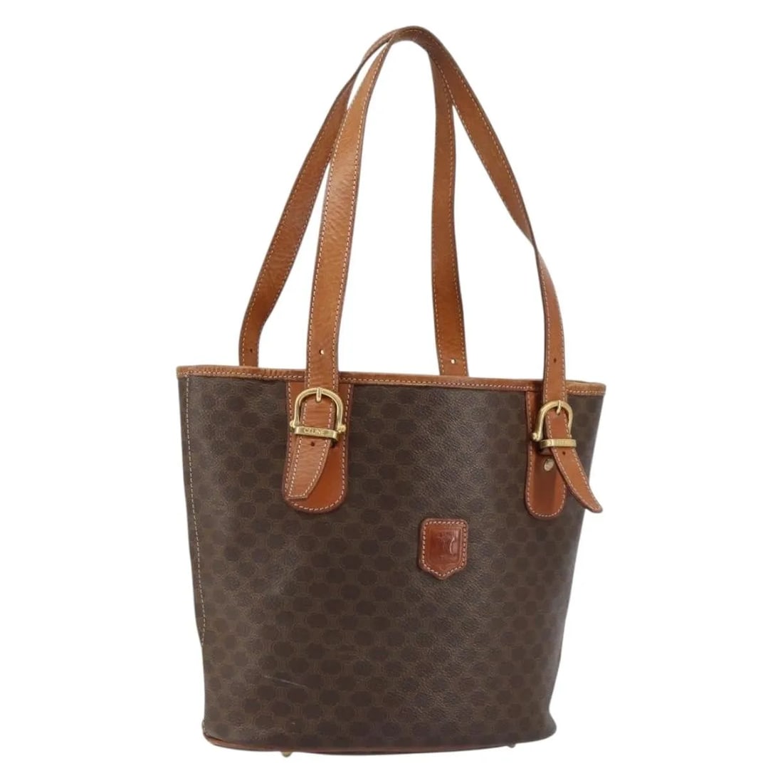 Celine Macadam Canvas Shopper Tote Brown Italy 24cm x 24cm x 13cm: Celine Macadam Canvas Shopper Tote Brown Italy 24cm x 24cm x 13cm Celine Vintage Macadam Shopper Tote in brown canvas with leather trim. This female shopper tote is made in Italy and measures 24 cm x 