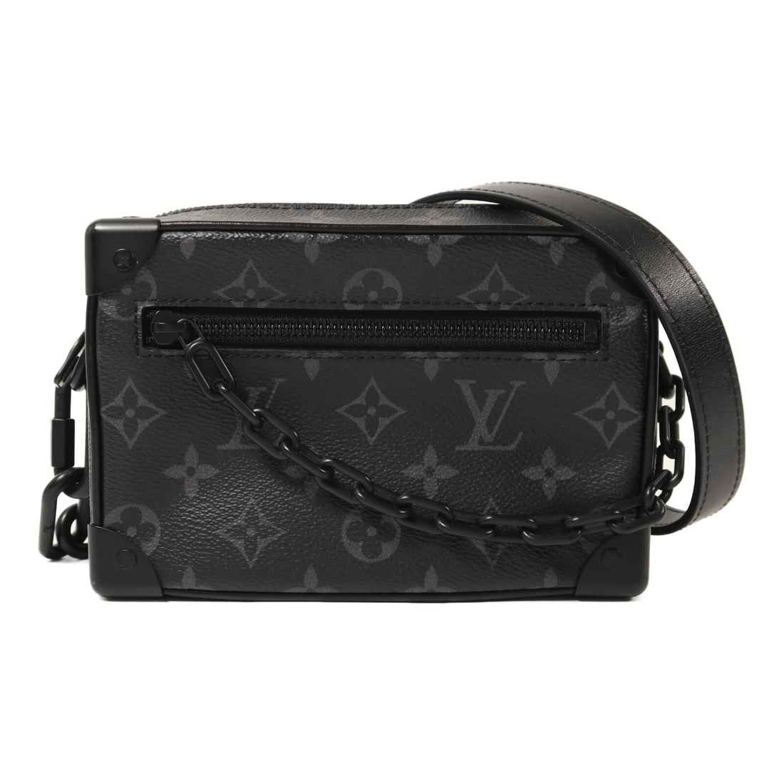 Louis Vuitton M44735 Mini Soft Trunk Bag Monogram Eclipse Black: Louis Vuitton M44735 Mini Soft Trunk Bag Monogram Eclipse Black A Louis Vuitton LV Mini Soft Trunk shoulder bag in Monogram Eclipse black, model M44735. It is made from Monogram Eclipse and PVC coated