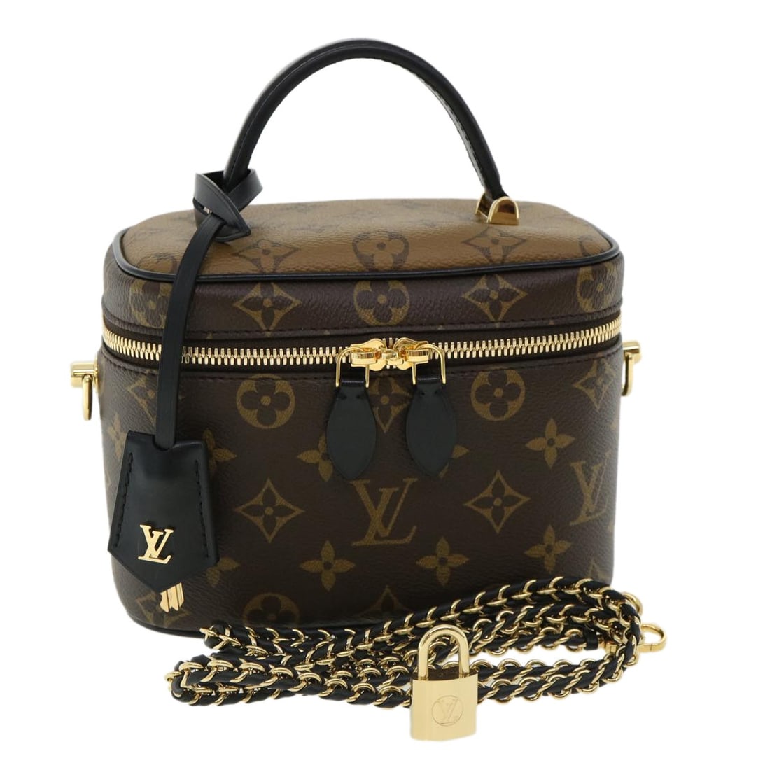 Louis Vuitton M45165 Vanity NV PM 2way Monogram Reverse Handbag: Louis Vuitton M45165 Vanity NV PM 2way Monogram Reverse Handbag Louis Vuitton Monogram Reverse Vanity NVPM handbag in Monogram Reverse Canvas, presented in a 2-way style. It comes with a dust bag, ite