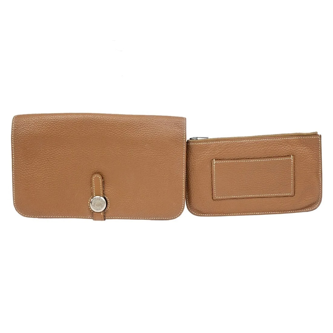 Hermes Dogon Duo Combined Brown Leather Wallet: Hermes Dogon Duo Combined Brown Leather Wallet Hermes Dogon Duo Combined is a women's leather accessory in brown, made in France. It measures 20 cm wide and 12 cm high. The item is in good condition w