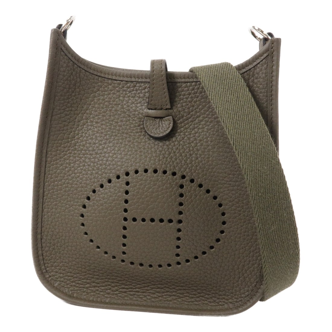 Hermes Mini Evelyne Taurillon Clemence Shoulder Bag PHW Vert Laden (1 of 13)