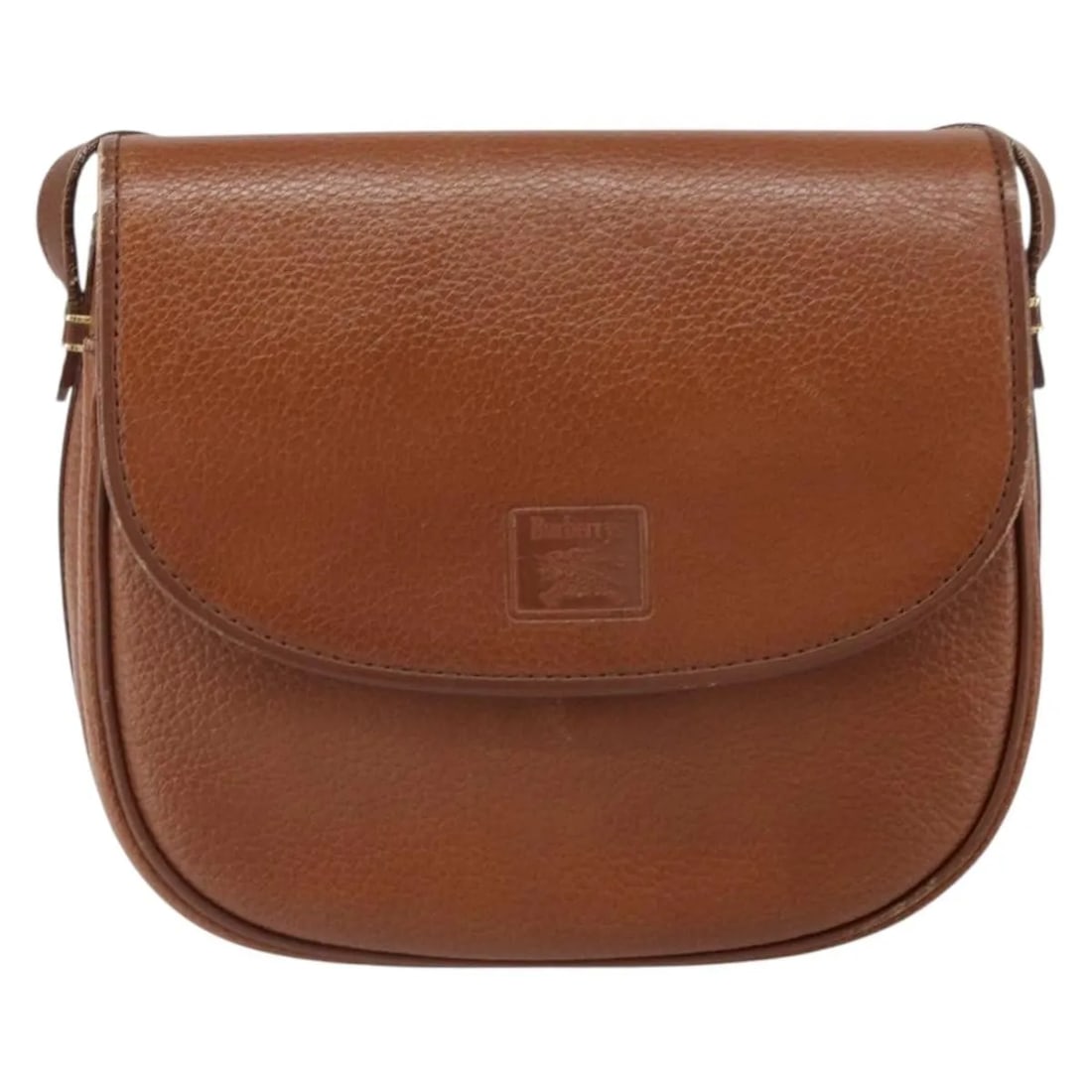 Burberry Vintage Brown Leather Shoulder Bag: Burberry Vintage Brown Leather Shoulder Bag This vintage Burberry shoulder bag for women is crafted from brown leather. It features a structured design with visible wear including surface rubbing, sli