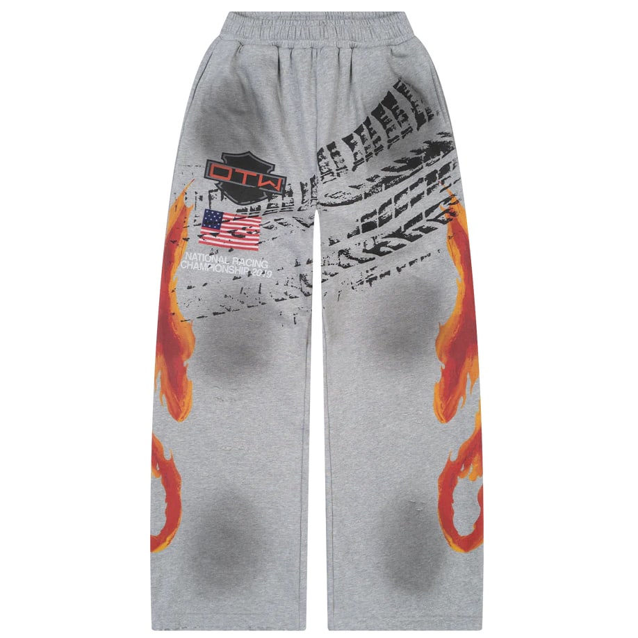 Grey OTW biker-style wide fit sweats XL: Grey OTW biker-style wide fit sweats XL The OTW Biker Grey Sweats are designed for everyday wear with a street-inspired aesthetic. Featuring biker-style panel detailing for added texture and style, th