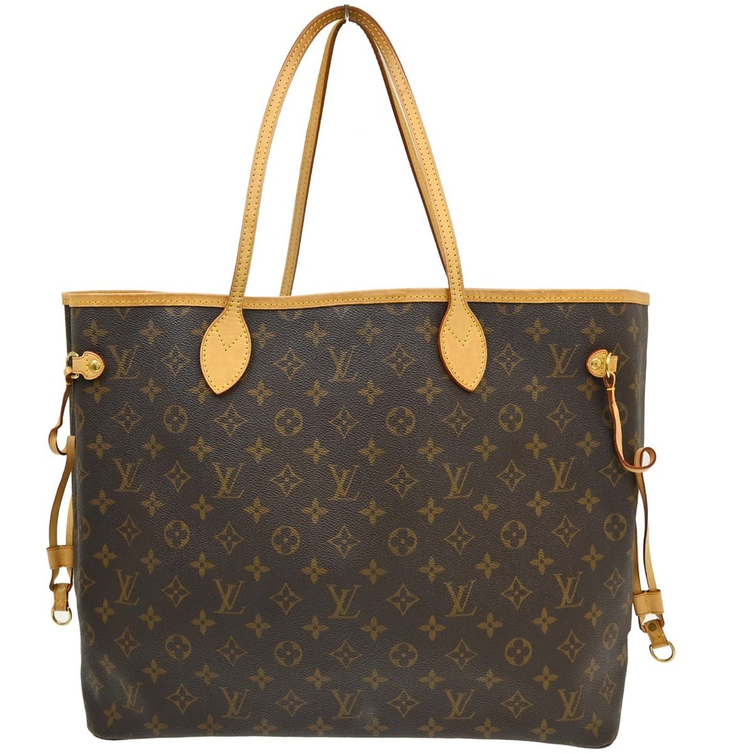 Louis Vuitton Neverfull GM Monogram Canvas Large Tote M40157: Louis Vuitton Neverfull GM Monogram Canvas Large Tote M40157 Louis Vuitton Neverfull GM tote bag in brown Monogram canvas with leather trim and double handles. This large women's tote features a hook-