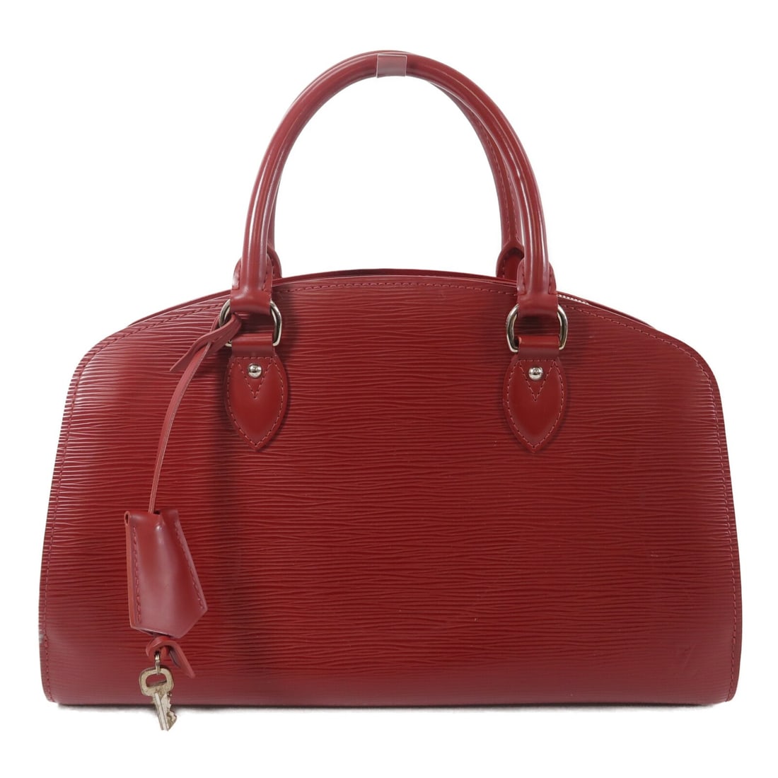 Louis Vuitton Pont Neuf PM Red Epi Calfskin Handbag M5271M: Louis Vuitton Pont Neuf PM Red Epi Calfskin Handbag M5271M A Louis Vuitton Pont Neuf PM handbag in red Epi leather and calfskin (cowhide), presented in a regular women's size. It features a structured