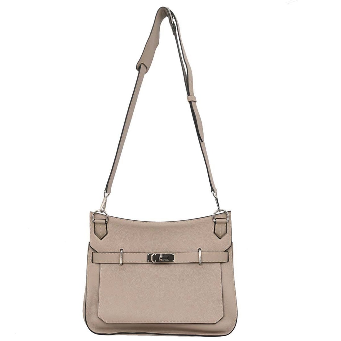 Hermes Jypsiere 31 Taurillon Clemence Shoulder Bag Gris Tourterelle: Hermes Jypsiere 31 Taurillon Clemence Shoulder Bag Gris Tourterelle Hermes Jypsiere 31 shoulder bag in Gris Tourterelle Taurillon Clemence leather. This women's bag features a flap turn-lock closure, 