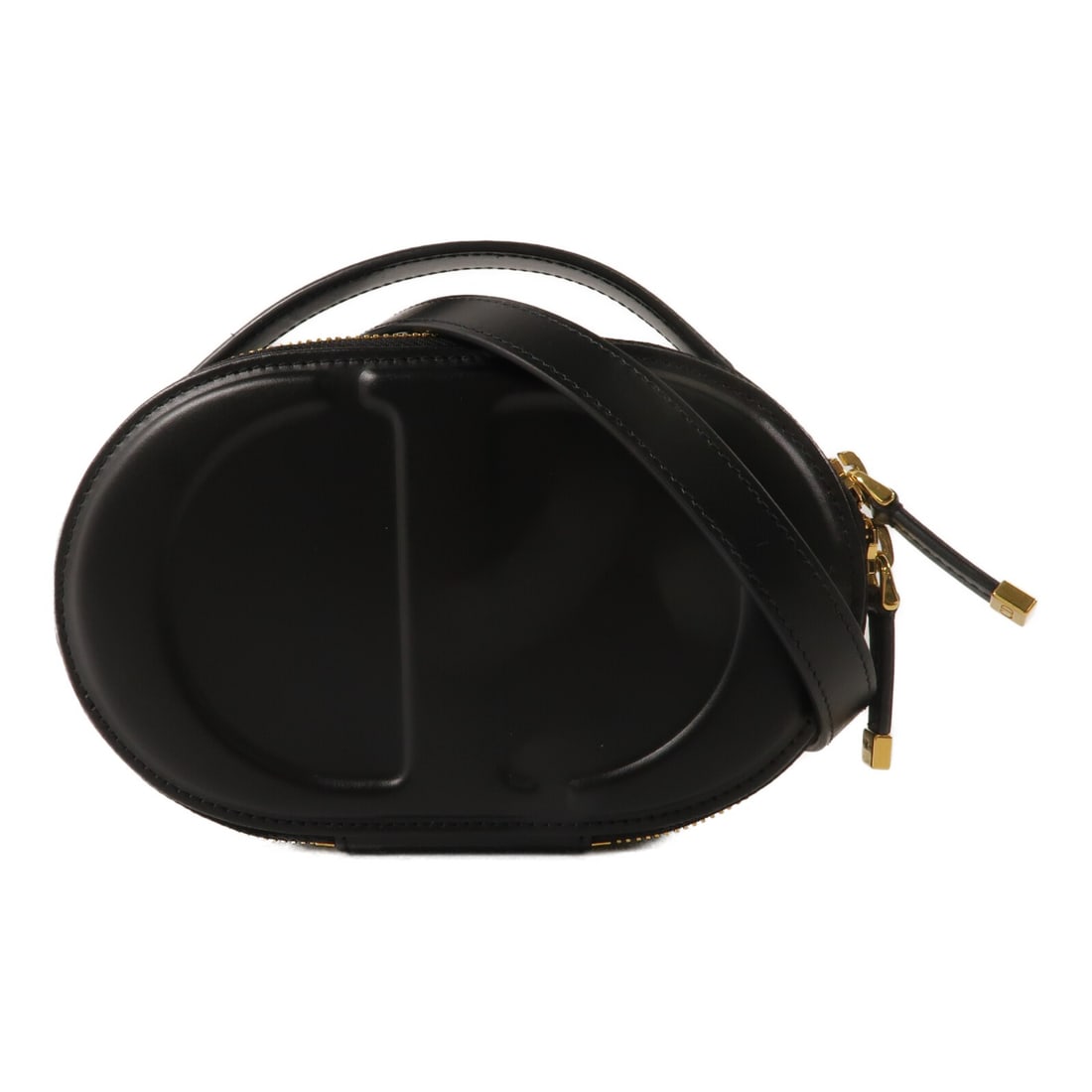 Dior CD Signature Oval Camera Bag Black Calfskin Leather (1 of 16)