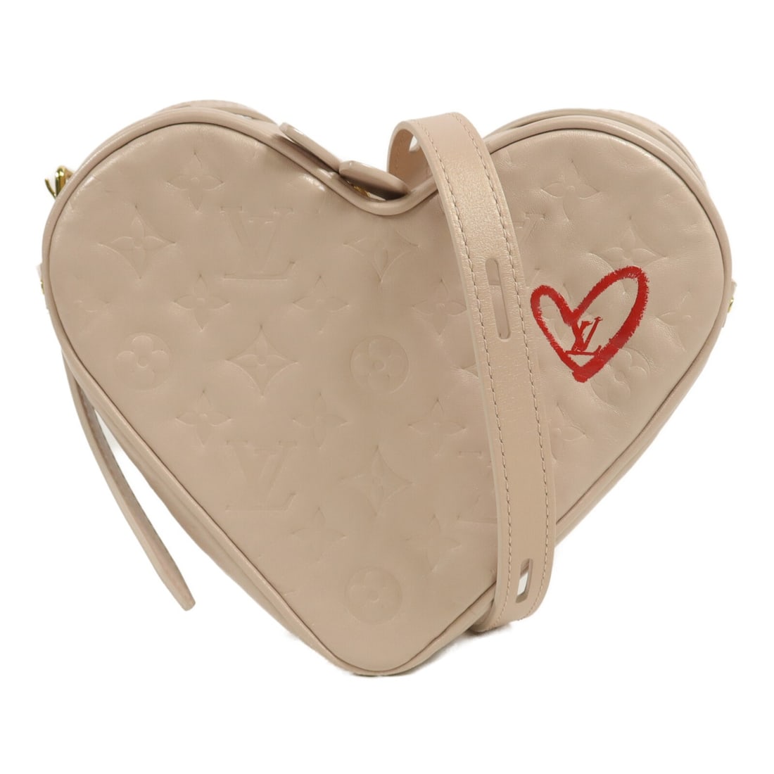 Louis Vuitton Fall In Love Pink Lambskin Shoulder Bag M58738: Louis Vuitton Fall In Love Pink Lambskin Shoulder Bag M58738 A Louis Vuitton Fall In Love shoulder bag in Monogram Empreinte lambskin, presented in pink. The bag is identified by model number M58738 a