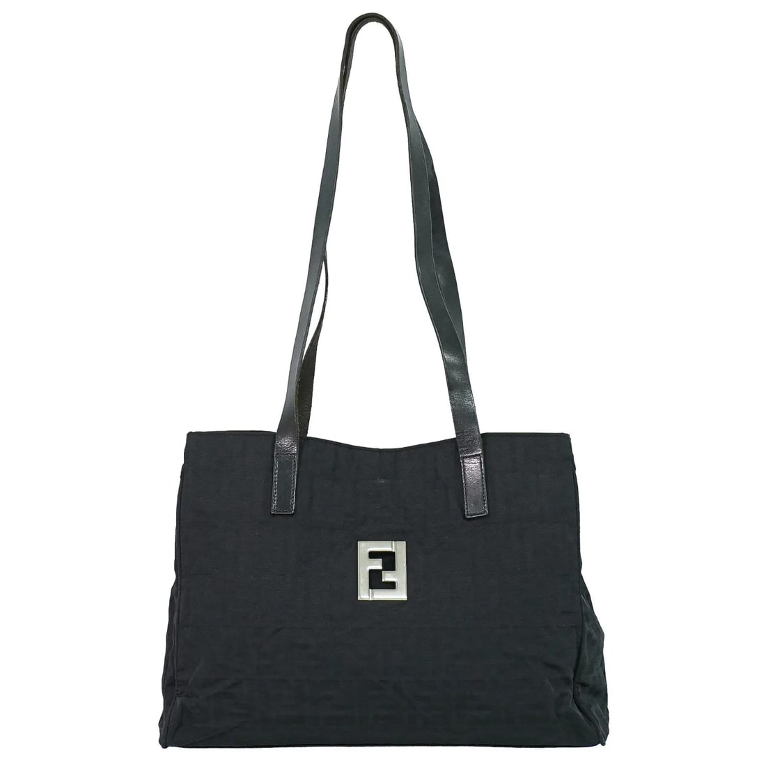 Fendi Zucca canvas tote bag black: Fendi Zucca canvas tote bag black This Fendi Zucca Tote bag features the iconic design in black canvas, crafted for a stylish and practical look. Made in Italy, it offers ample space for daily essenti