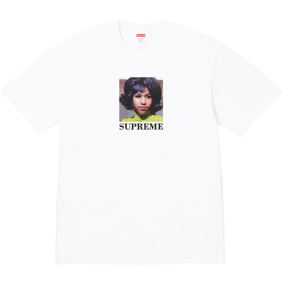 Supreme Aretha White T Shirt Medium: Supreme Aretha White T Shirt Medium This Supreme Aretha White Tee is an authentic piece, offered in brand new and unworn condition. It is presented in a classic white color and comes in a medium size.