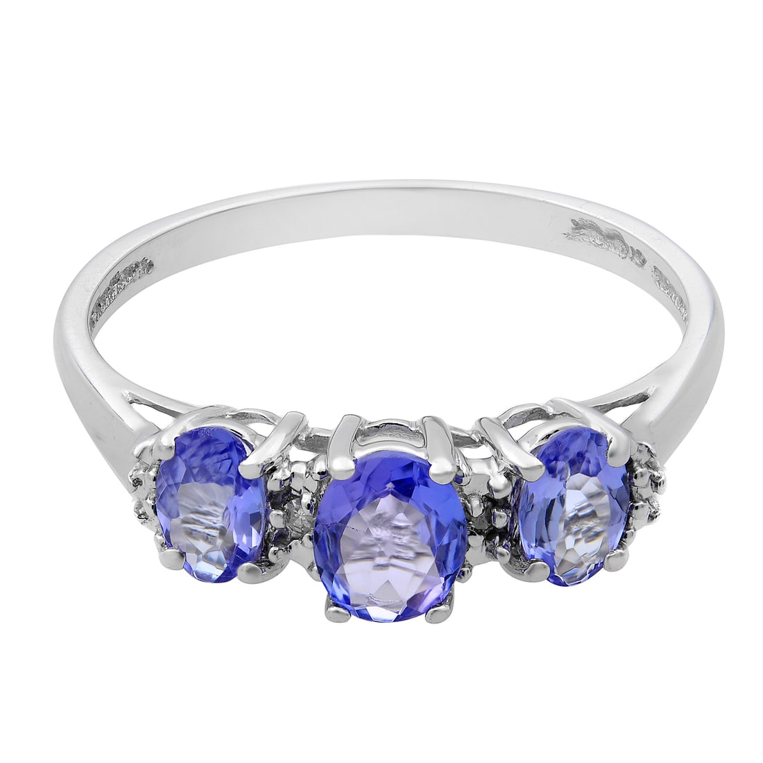 Rachel Koen 14K White Gold Tanzanite Diamond Accent Ring 0.86cttw Size 7: Rachel Koen 14K White Gold Tanzanite Diamond Accent Ring 0.86cttw Size 7 Elevate your jewelry collection with this stunning Rachel Koen ring, expertly crafted in 14K white gold. This elegant band feat