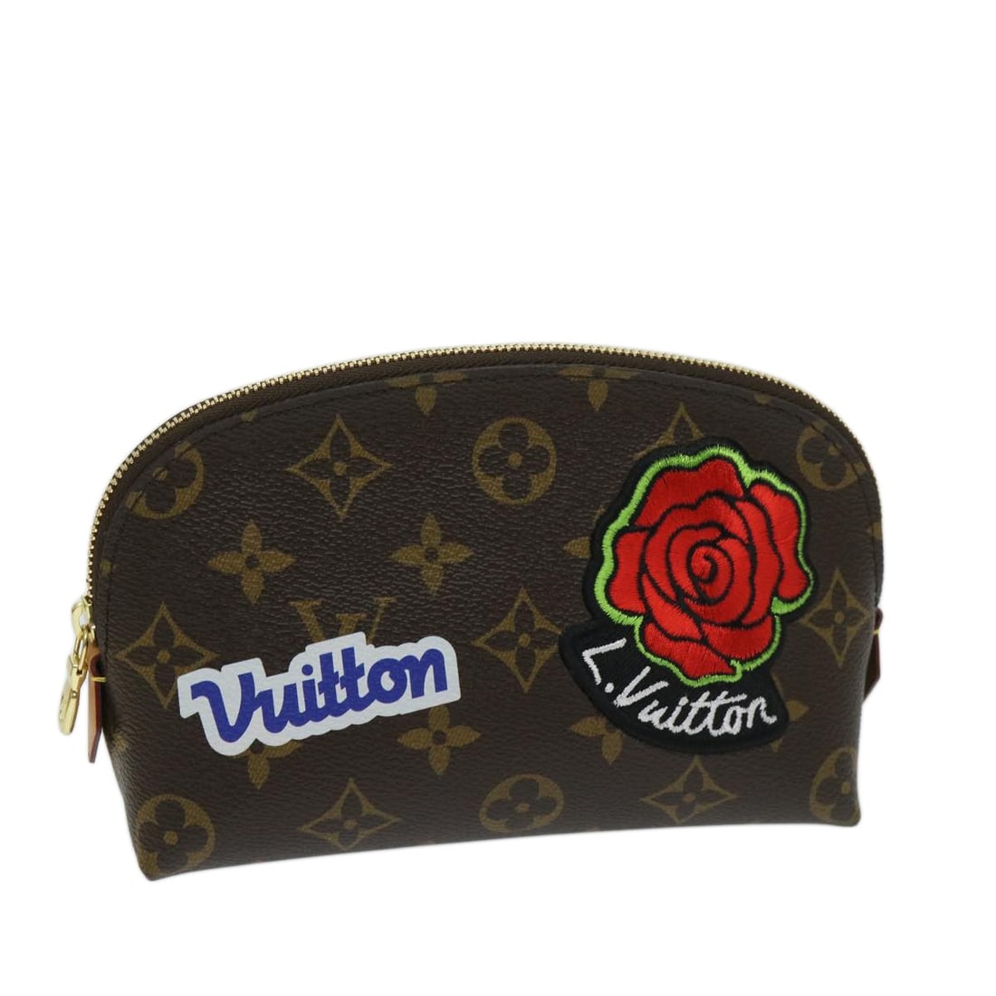 Louis Vuitton M43998 LV Story Monogram Canvas Cosmetic PM Pouch: Louis Vuitton M43998 LV Story Monogram Canvas Cosmetic PM Pouch Louis Vuitton Monogram LV Story Pochette Cosmetic PM pouch in Monogram Canvas, made in France. This women's pouch measures approximately