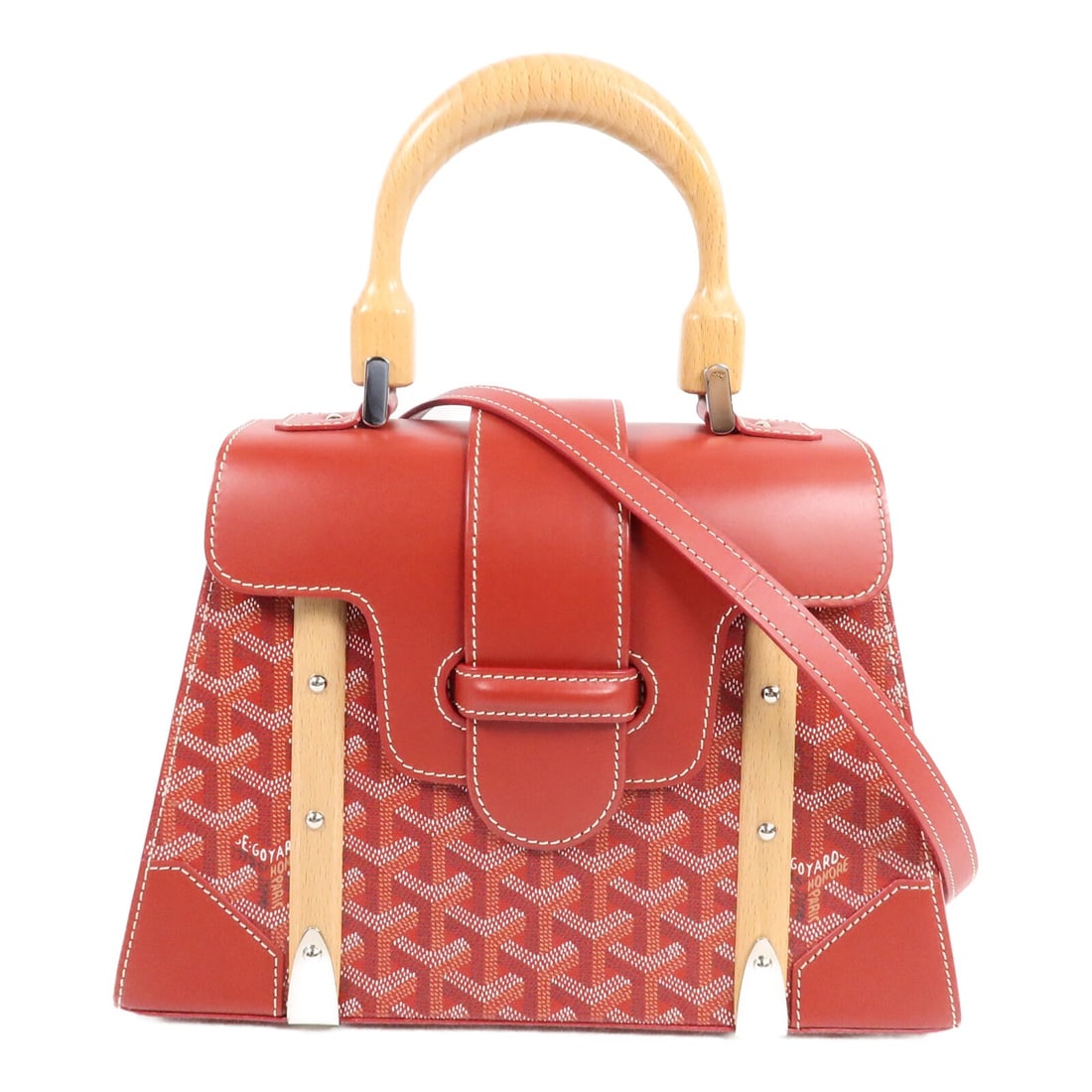 Goyard Saigon PM Structured 2 Way Bag Red Coated Canvas (1 of 17)